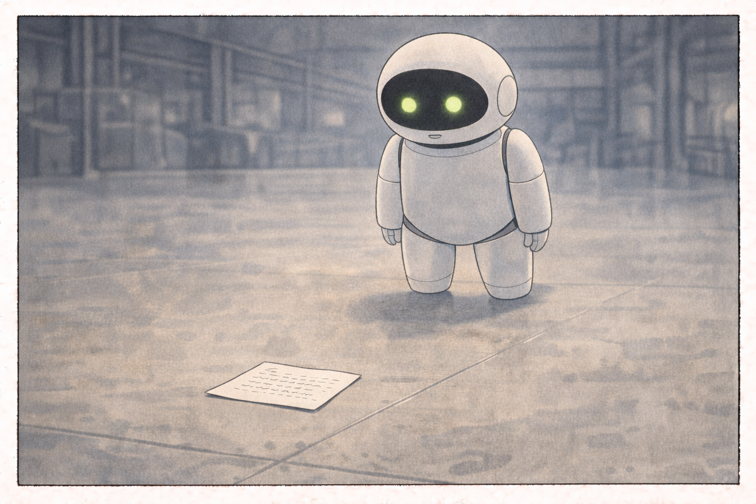 Zero finds a note on the factory floor